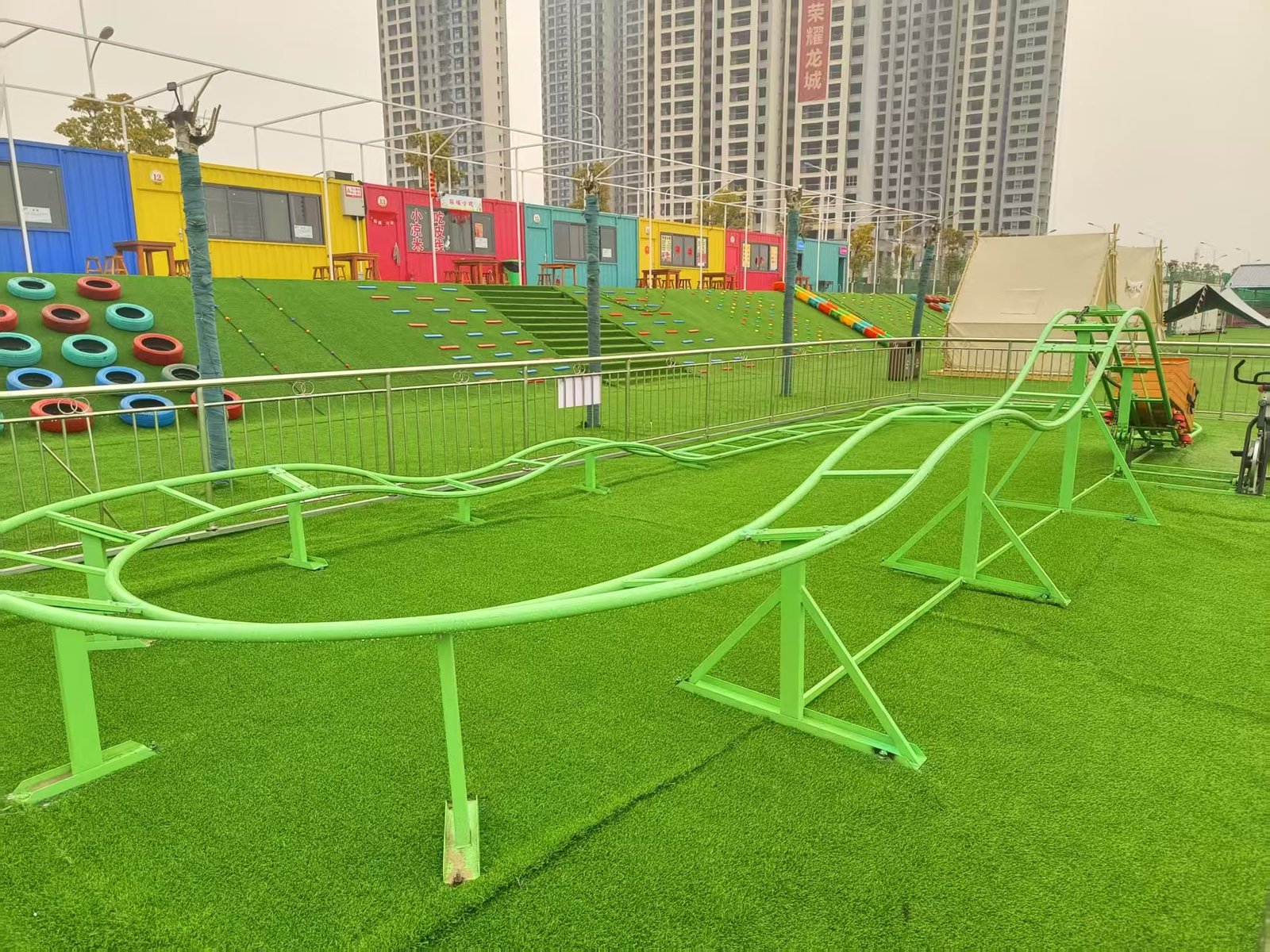 A roller coaster ride